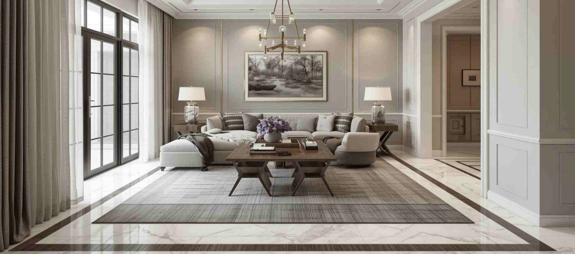 Luxury architectural marble interior